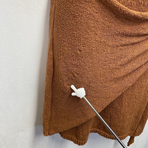 Free People Beach Poppy Sweater Mini Dress Women Small Rust V-Neck Sleeveless - Picture 2 of 16
